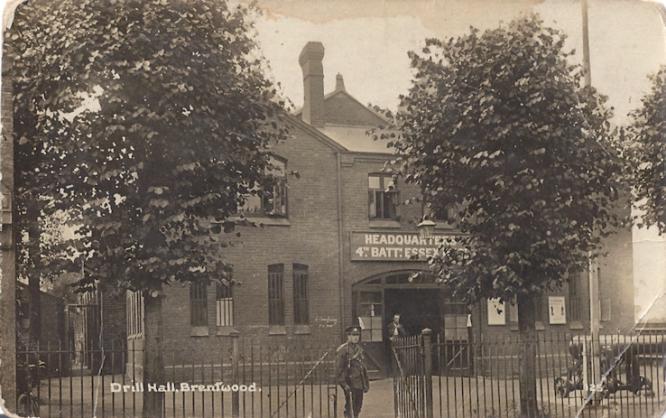 Postcard of Brentwood Drill Hall Click to go to next postcard - Burslem